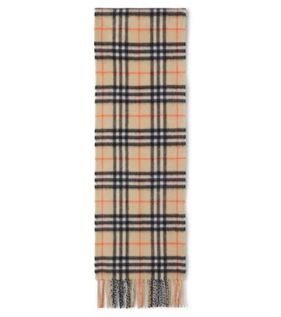 Burberry Kids'  Check Cashmere Scarf In Multi