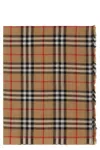 Burberry Plaid Pattern Fringed Edge Scarf