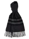 Burberry Check Fringe Detail Rectangular Scarf