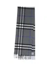 Burberry Check Scarf In Gray