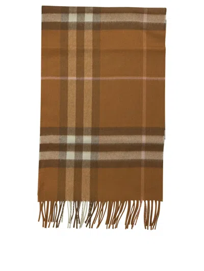 Burberry Check Scarves Beige In Brown