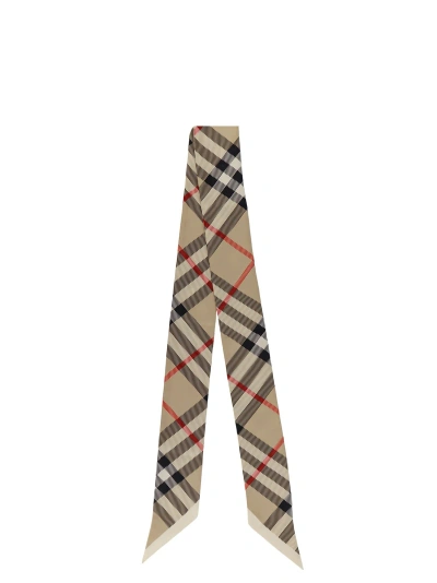 Burberry Check Scarf In Archive Beige