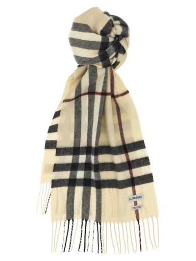 Burberry Check Scarf In Beige
