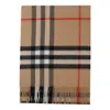 Burberry Beige Check Cashmere Scarf In Brown