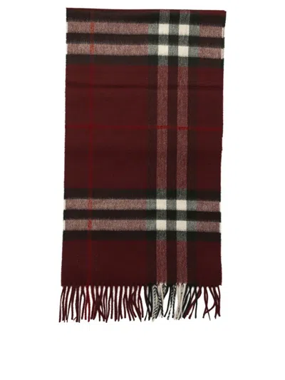 Burberry "check" Scarf In Burgundy