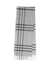 Burberry Check Scarf In Gray