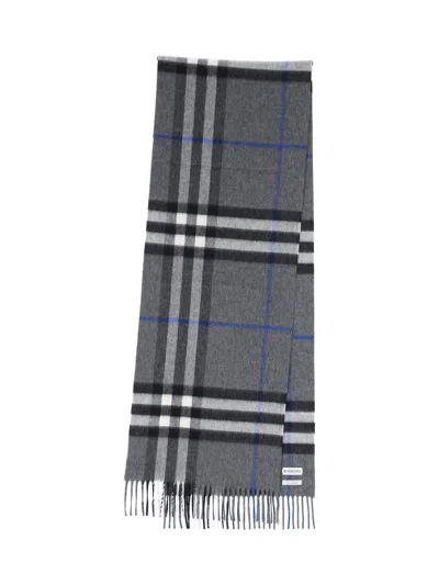 Burberry Check Scarf In Gray
