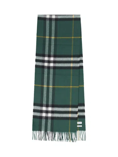 Burberry Check Scarf In Green