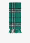 Burberry Check Scarf In Green