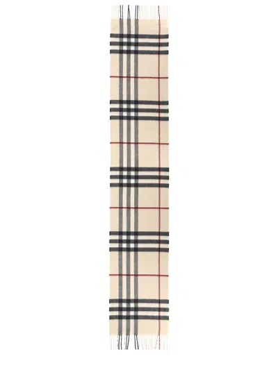 Burberry "check" Scarf In Neutral