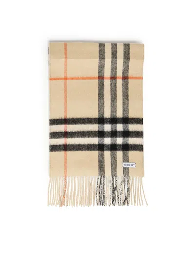 Burberry Check Scarf In Neutral
