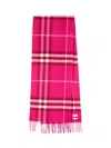 Burberry Rectangular Cashmere Scarf With Iconic Logo Intarsia In Pink