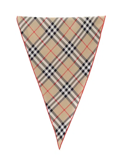 Burberry 'check' Scarf In Sand