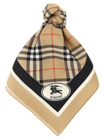 Burberry Check Scarf Scarves And Foulards Multicolor In Brown