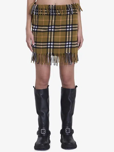 BURBERRY CHECK SCARF SKIRT