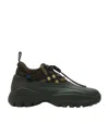 Burberry Checkered Pattern Chunky Sole Sneakers In Green