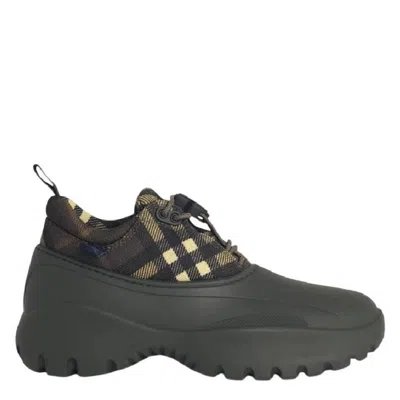 Burberry Check Scoot Trek Sneakers In Gray