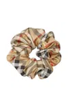 Burberry Check-print Silk Scrunchie In Beige