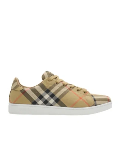 Burberry Check Set Sneakers In Brown