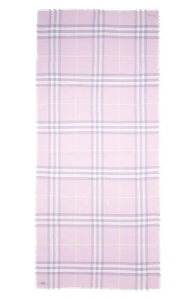 Burberry Check Shimmer Wool Scarf In Pink