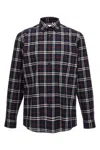 Burberry Plaid Check Shirt With Chest Pocket In Blue