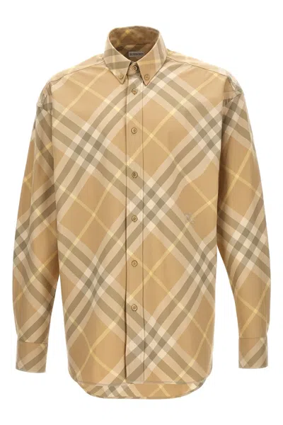 Burberry Cotton Check Shirt Clothing In Neutral