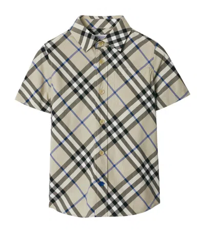 Burberry Kids' Vintage Check-pattern Cotton Shirt In Lichen