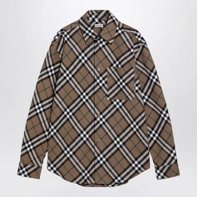 Burberry Check Shirt In Beige