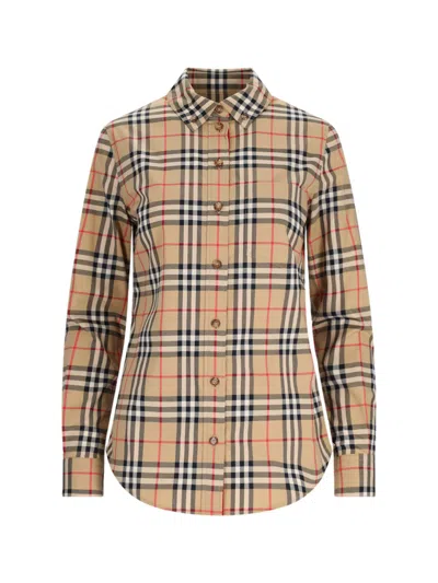 Burberry Shirt With Vintage Check Pattern In Beige