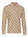 Burberry Cotton Check Shirt With Button-down Collar In Beige
