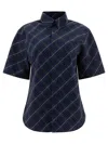 Burberry Checked Short-sleeved Shirt In Blue