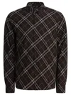 Burberry Men Check Cotton Flannel Shirt In Brown