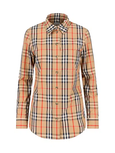 Burberry 'check' Shirt In Brown