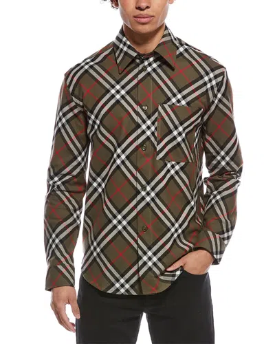 Burberry Check Shirt In Brown