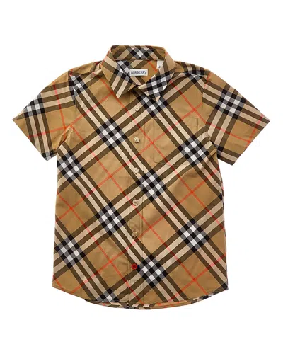 Burberry Check Shirt In Brown