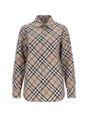 Burberry Ered Wool Blend Shirt In Brown