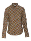 Burberry Ered Shirt With Button-down Collar In Brown