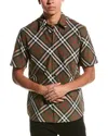 Burberry Check Cotton Shirt In Green