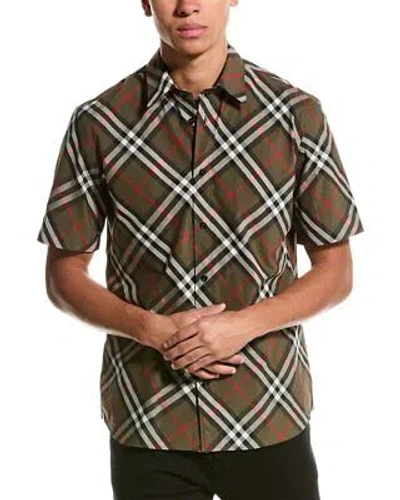 Pre-owned Burberry Check Shirt Men's In Green