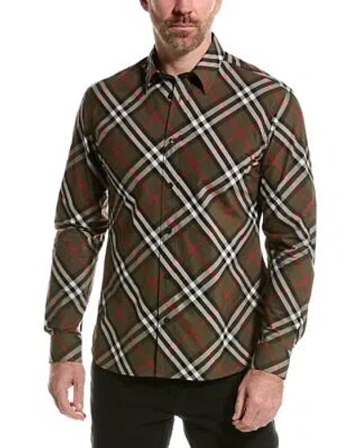 Pre-owned Burberry Check Shirt Men's In Green
