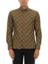 Burberry Button-down Collar Logo-embroidered Checked Cotton-flannel Shirt In Multicolour