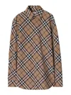 Burberry Ered Wool Blend Shirt In Negro