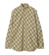 Burberry Button-down Shirt With Check Pattern In Neutrals