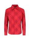 Burberry Plaid Long Sleeves Top In Red