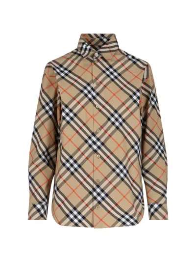Burberry Check Shirt In Multi