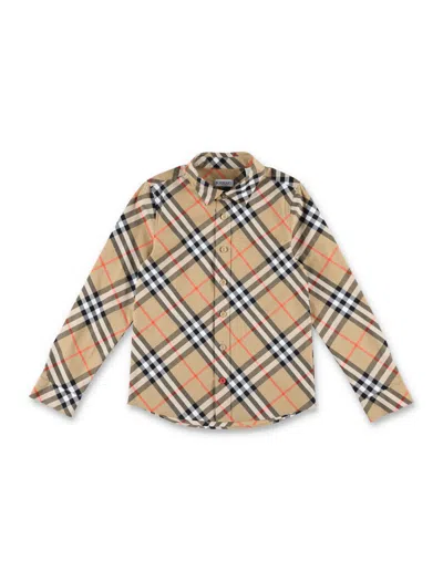 Burberry Kids' Check Shirt In Sand Ip Check