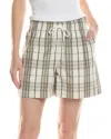 Burberry Women Embroidered Poplin Shorts In Gray