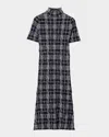 Burberry Check Turtleneck Wool Blend Dress