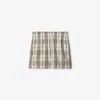 Burberry Cotton Check Drawstring Shorts In White