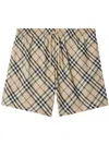 Burberry Printed Check Swim Short In Beige